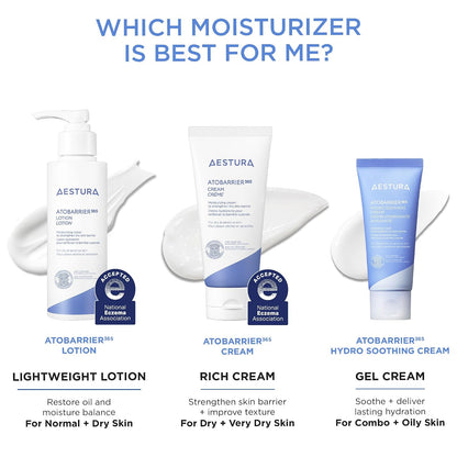 AESTURA ATOBARRIER365 Lightweight Korean Face Moisturizer with Ceramides | Strengthens Barrier, Fast-Absorbing Hydration, Suitable for Dry, Normal & Sensitive Skin, 150ML / 5.07 fl. Oz.