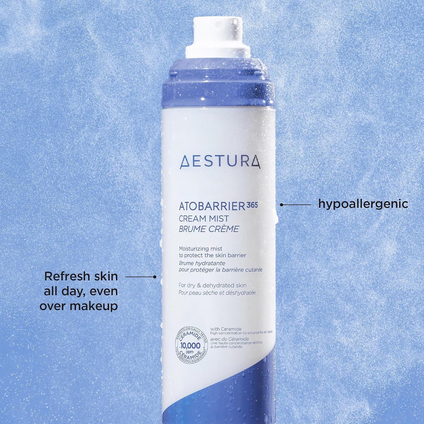 AESTURA ATOBARRIER365 Cream Mist with 10,000ppm Ceramides | Moisture Barrier Support, Ultra-Fine Moisturizing Mist, Suitable for Dry Skin | Korean Skin Care, 120ML / 4.06 fl.oz.
